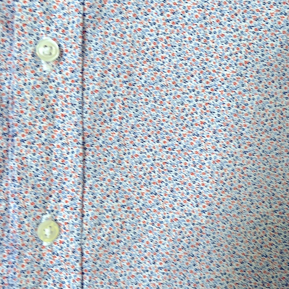 Frank & Eileen Barry Shirt Floral Print Crinkle Cotton Button Down Shirt Size XS - Picture 3 of 13